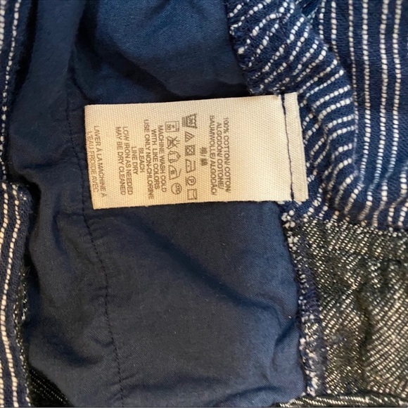 Free People Womens 2 Rumors Have It Harem Pants Tapered Striped Blue High Rise - Picture 3 of 3